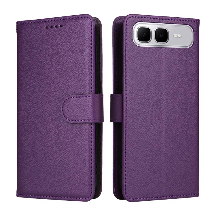 For Infinix Smart 10 Plus 4G Litchi Texture RFID Blocking 3-Card Wallet Leather Phone Case
