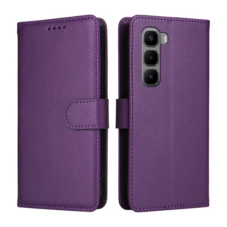 For Infinix Hot 60 Pro+ 4G Litchi Texture RFID Blocking 3-Card Wallet Leather Phone Case