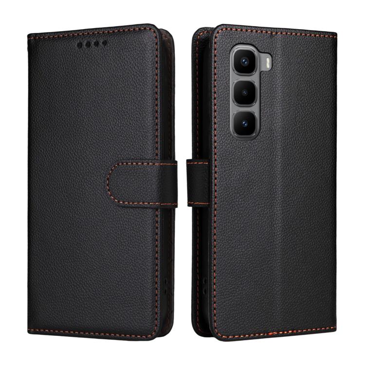 For Infinix Hot 60 Pro+ 4G Litchi Texture RFID Blocking 3-Card Wallet Leather Phone Case