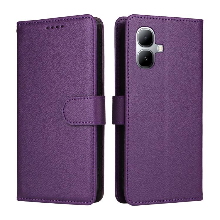 For Infinix Smart 20 4G Litchi Texture RFID Blocking 3-Card Wallet Leather Phone Case