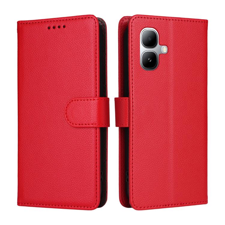 For Infinix Smart 20 4G Litchi Texture RFID Blocking 3-Card Wallet Leather Phone Case