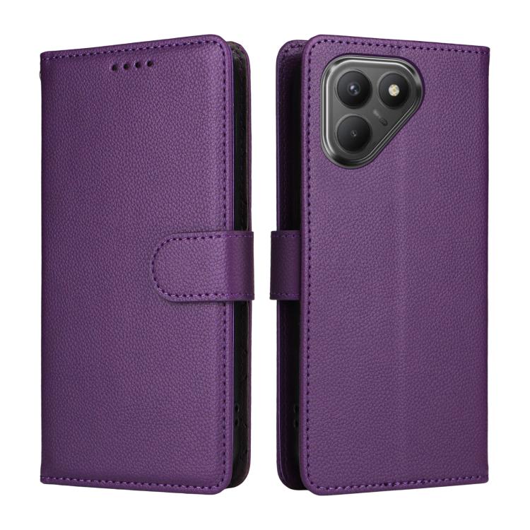 For Tecno Pova 7 4G Litchi Texture RFID Blocking 3-Card Wallet Leather Phone Case