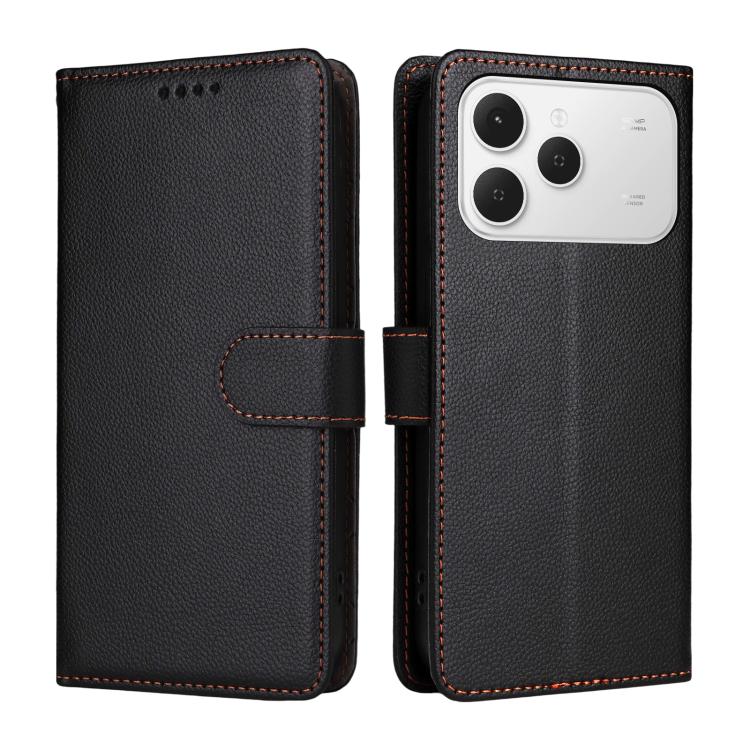 For Tecno Spark 40 4G Litchi Texture RFID Blocking 3-Card Wallet Leather Phone Case