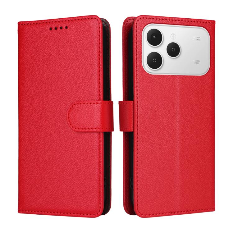 For Tecno Spark 40 4G Litchi Texture RFID Blocking 3-Card Wallet Leather Phone Case