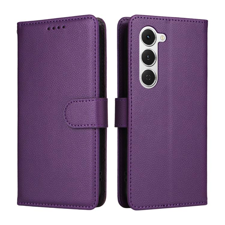 For Tecno Spark 40 Pro 4G Litchi Texture RFID Blocking 3-Card Wallet Leather Phone Case