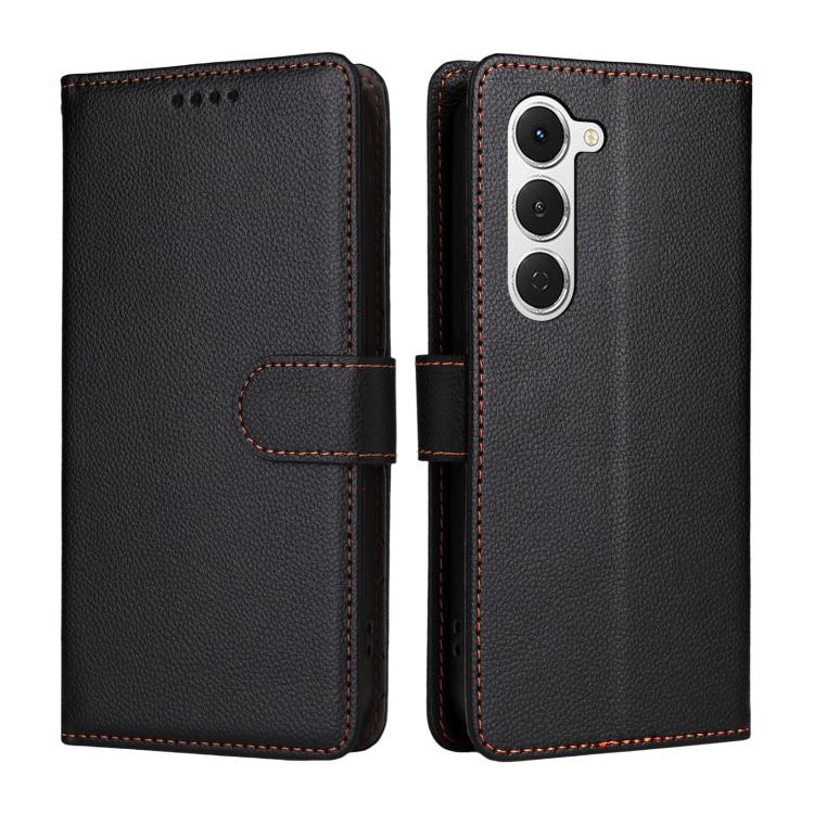 For Tecno Spark 40 Pro 4G Litchi Texture RFID Blocking 3-Card Wallet Leather Phone Case