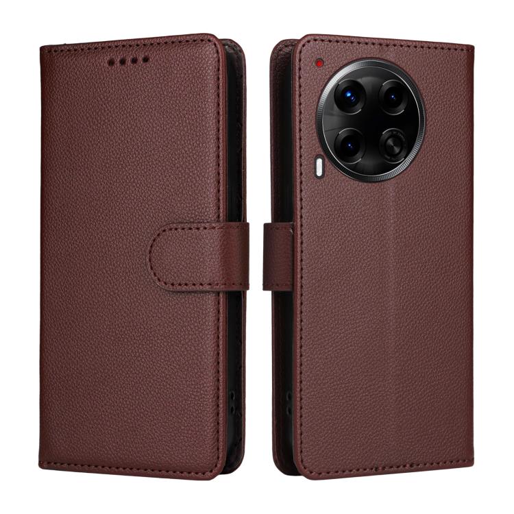 For Tecno Camon 30 4G / 5G Litchi Texture RFID Blocking 3-Card Wallet Leather Phone Case
