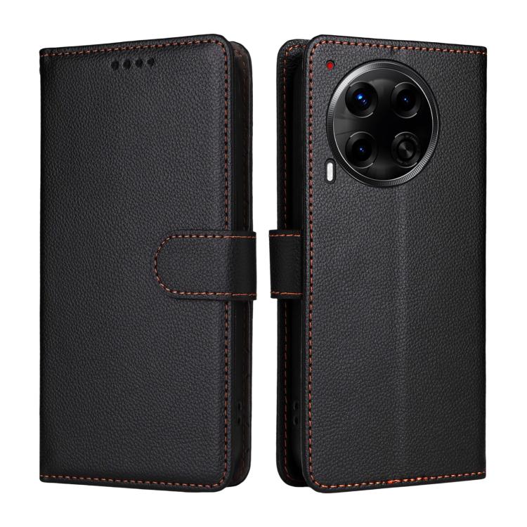 For Tecno Camon 30 4G / 5G Litchi Texture RFID Blocking 3-Card Wallet Leather Phone Case