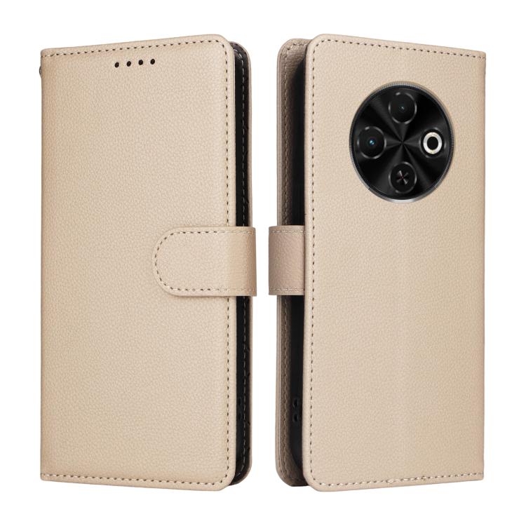 For Tecno Spark 30C 4G Litchi Texture RFID Blocking 3-Card Wallet Leather Phone Case