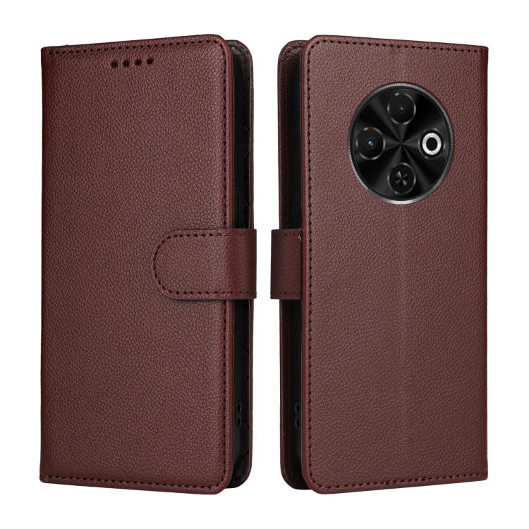 For Tecno Spark 30C 4G Litchi Texture RFID Blocking 3-Card Wallet Leather Phone Case