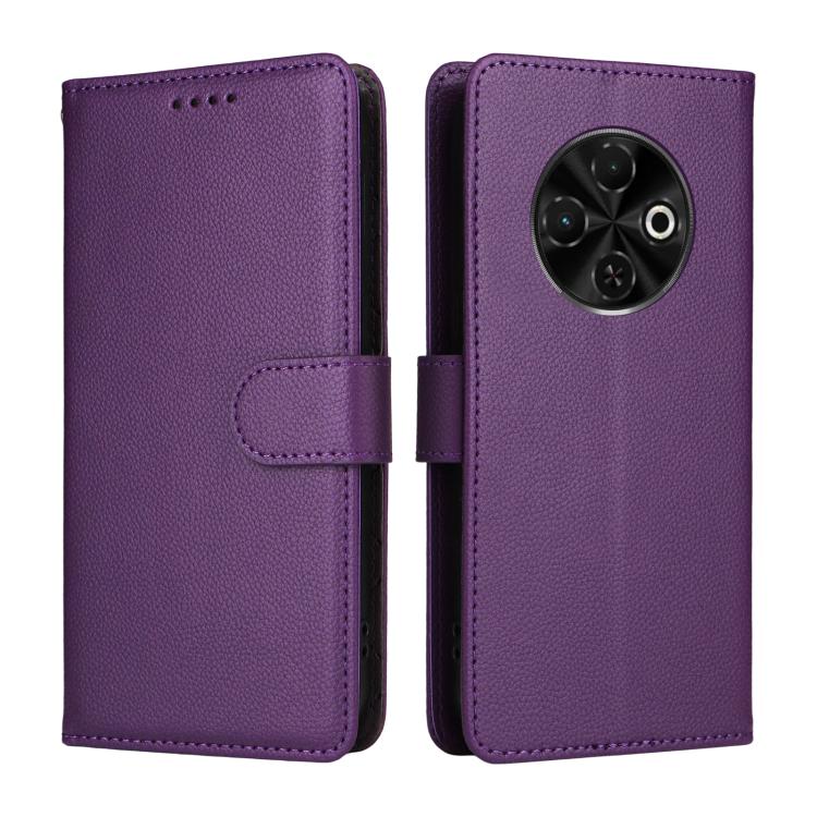 For Tecno Spark 30C 4G Litchi Texture RFID Blocking 3-Card Wallet Leather Phone Case
