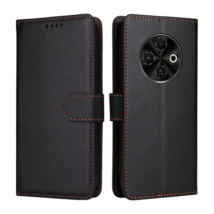 For Tecno Spark 30C 4G Litchi Texture RFID Blocking 3-Card Wallet Leather Phone Case