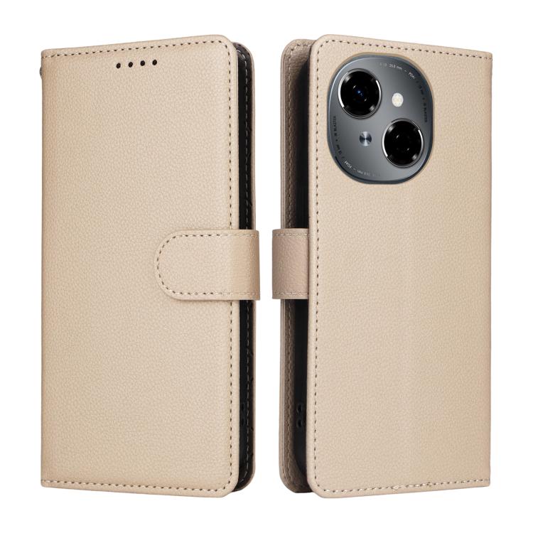 For Tecno Spark Go 2025 / Pop 9 4G Litchi Texture RFID Blocking 3-Card Wallet Leather Phone Case