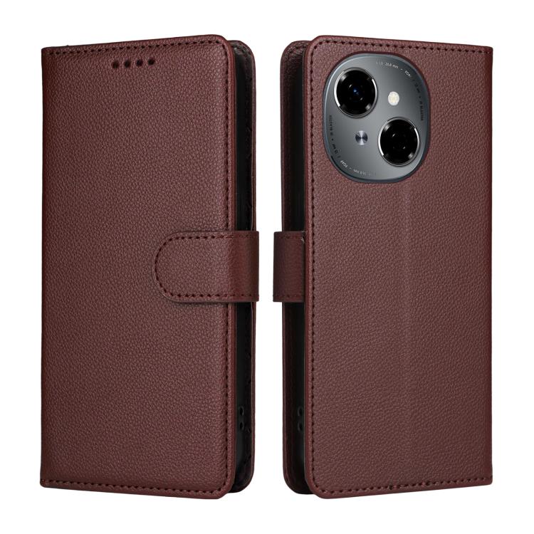 For Tecno Spark Go 2025 / Pop 9 4G Litchi Texture RFID Blocking 3-Card Wallet Leather Phone Case