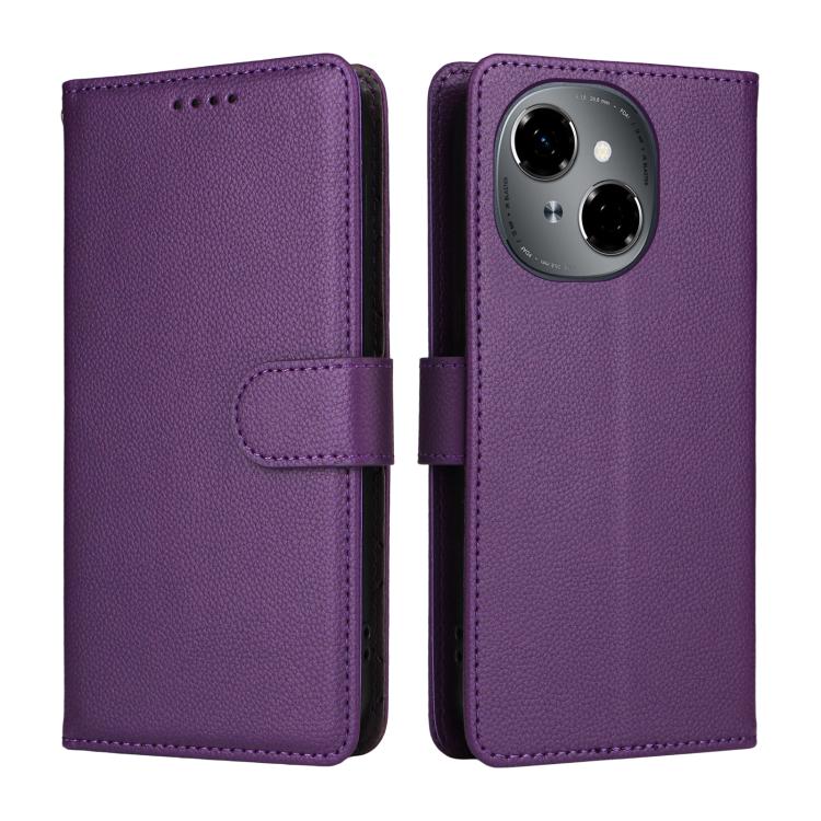 For Tecno Spark Go 2025 / Pop 9 4G Litchi Texture RFID Blocking 3-Card Wallet Leather Phone Case