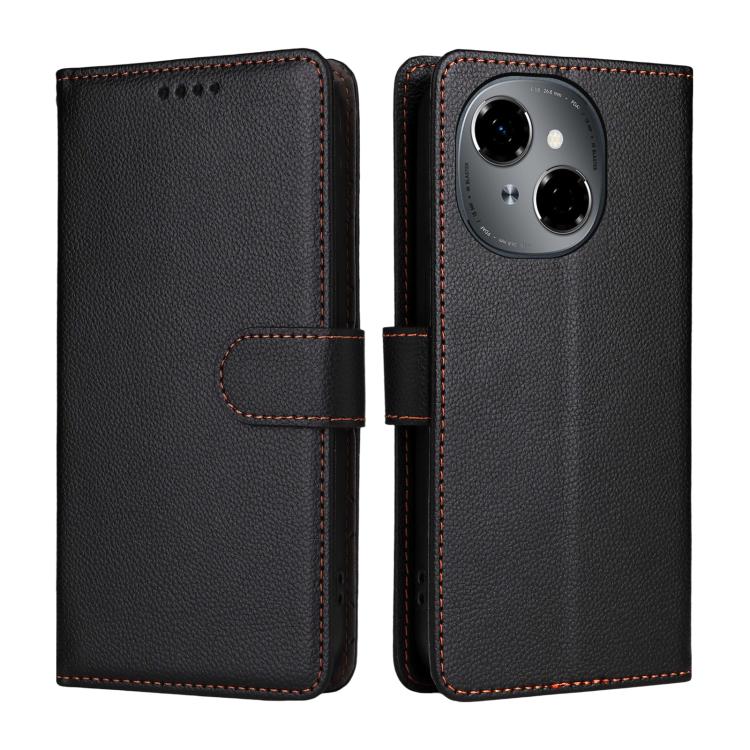 For Tecno Spark Go 2025 / Pop 9 4G Litchi Texture RFID Blocking 3-Card Wallet Leather Phone Case