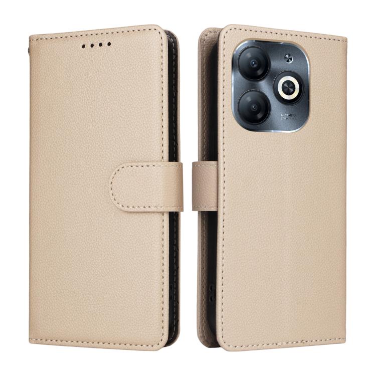 For Tecno Spark Go 2024 / Pop 8 Litchi Texture RFID Blocking 3-Card Wallet Leather Phone Case
