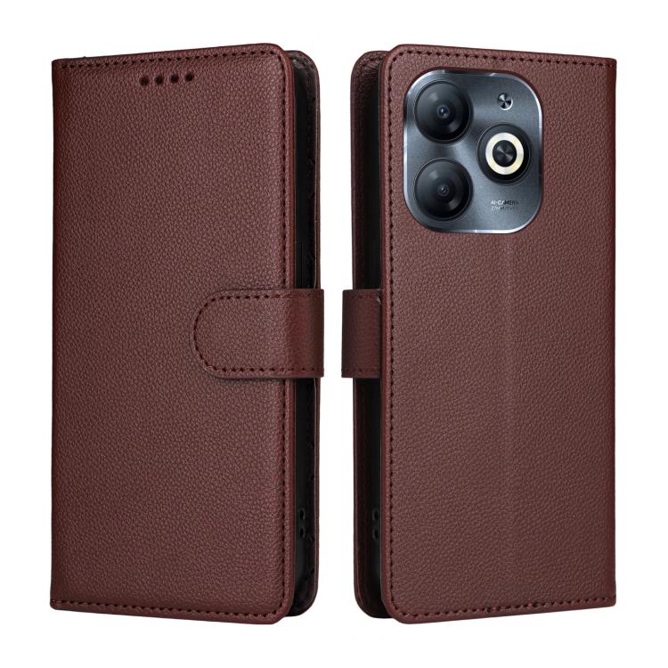 For Tecno Spark Go 2024 / Pop 8 Litchi Texture RFID Blocking 3-Card Wallet Leather Phone Case