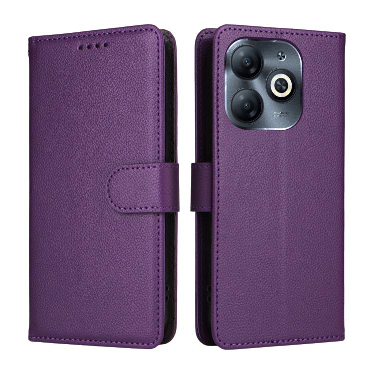 For Tecno Spark Go 2024 / Pop 8 Litchi Texture RFID Blocking 3-Card Wallet Leather Phone Case