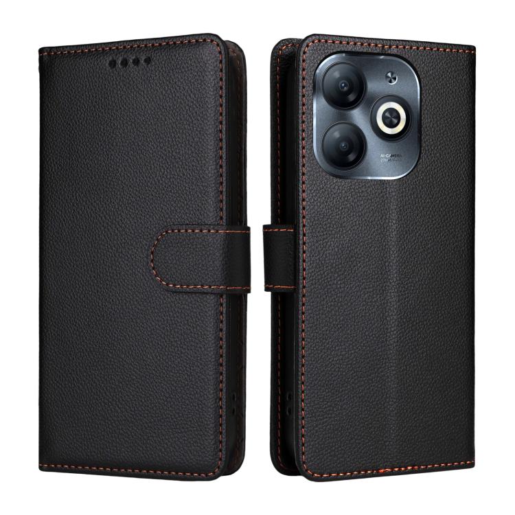 For Tecno Spark Go 2024 / Pop 8 Litchi Texture RFID Blocking 3-Card Wallet Leather Phone Case