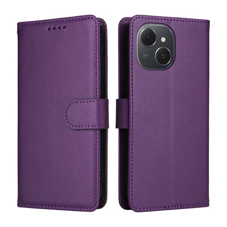 For Tecno Spark 40C Litchi Texture RFID Blocking 3-Card Wallet Leather Phone Case