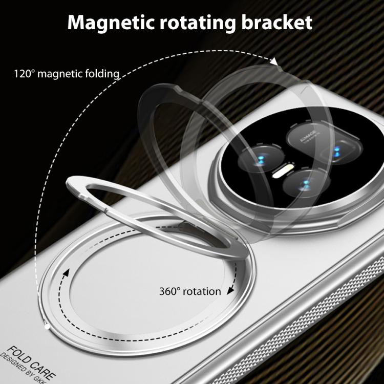 For Honor Magic V5 GKK HD Integrated Magnetic Folding Hinge All-Inclusive Phone Case with Rotating Bracket