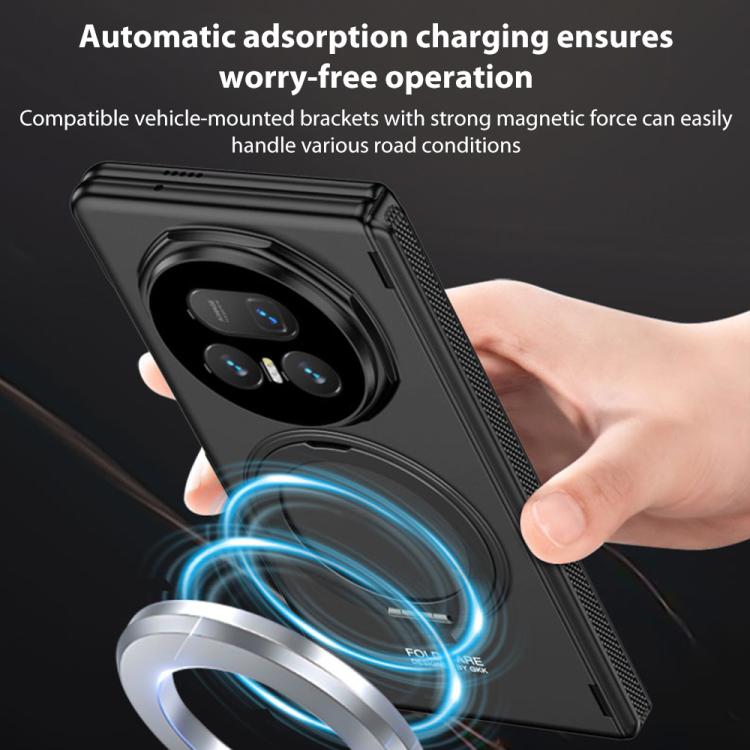 For Honor Magic V5 GKK HD Integrated Magnetic Folding Hinge All-Inclusive Phone Case with Rotating Bracket