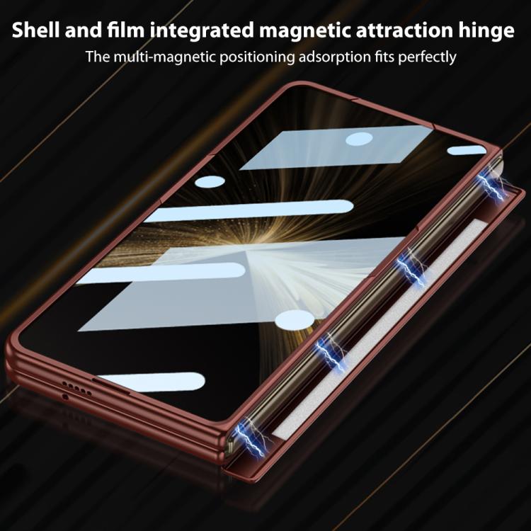 For Honor Magic V5 GKK HD Integrated Magnetic Folding Hinge All-Inclusive Phone Case with Rotating Bracket