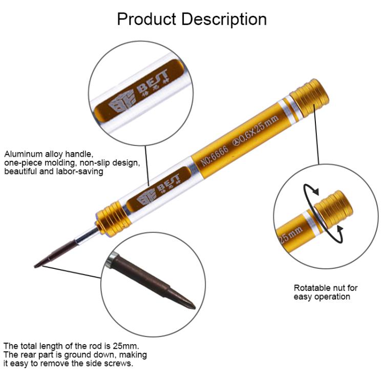 BEST BST-6666 Aluminum Alloy Screwdriver, Model:Tri-wing 0.6
