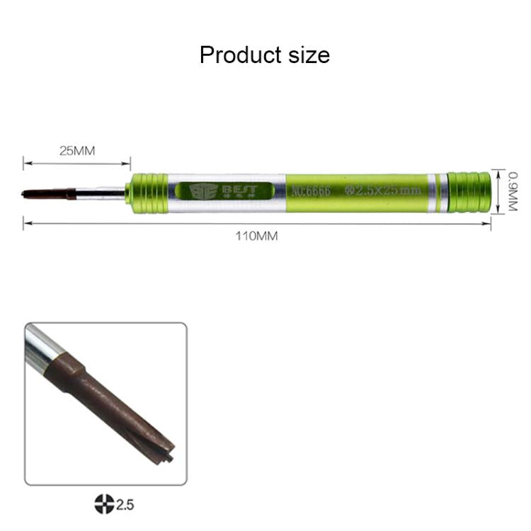 BEST BST-6666 Aluminum Alloy Screwdriver, Model:Hollow Cross Tip 2.5