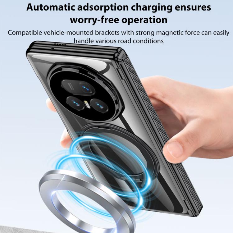 For Honor Magic V5 GKK Privacy Integrated Magnetic Hinge Phantom Phone Case with Rotating Bracket