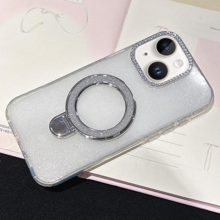 For iPhone 13 Gradient Glitter Diamonds MagSafe Phone Case