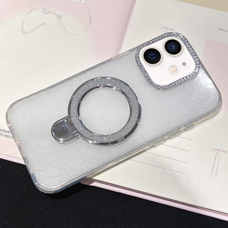 For iPhone 12 Gradient Glitter Diamonds MagSafe Phone Case