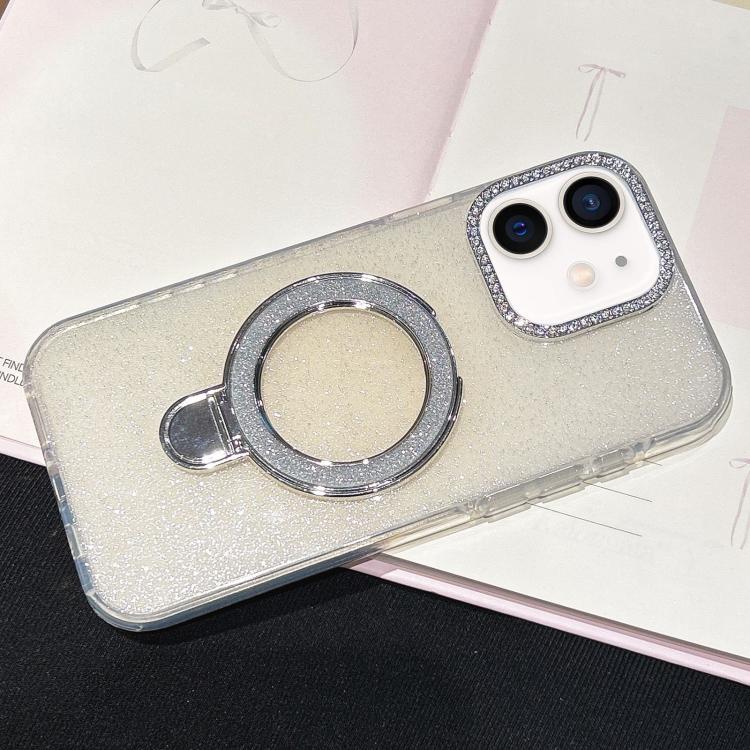For iPhone 12 Gradient Glitter Diamonds MagSafe Phone Case