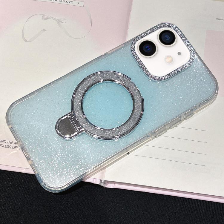 For iPhone 11 Gradient Glitter Diamonds MagSafe Phone Case