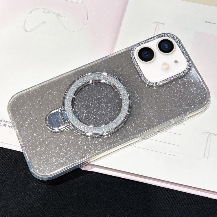 For iPhone 11 Gradient Glitter Diamonds MagSafe Phone Case