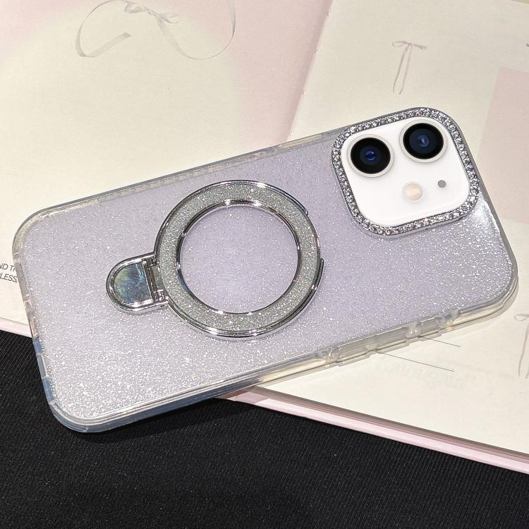For iPhone 11 Gradient Glitter Diamonds MagSafe Phone Case