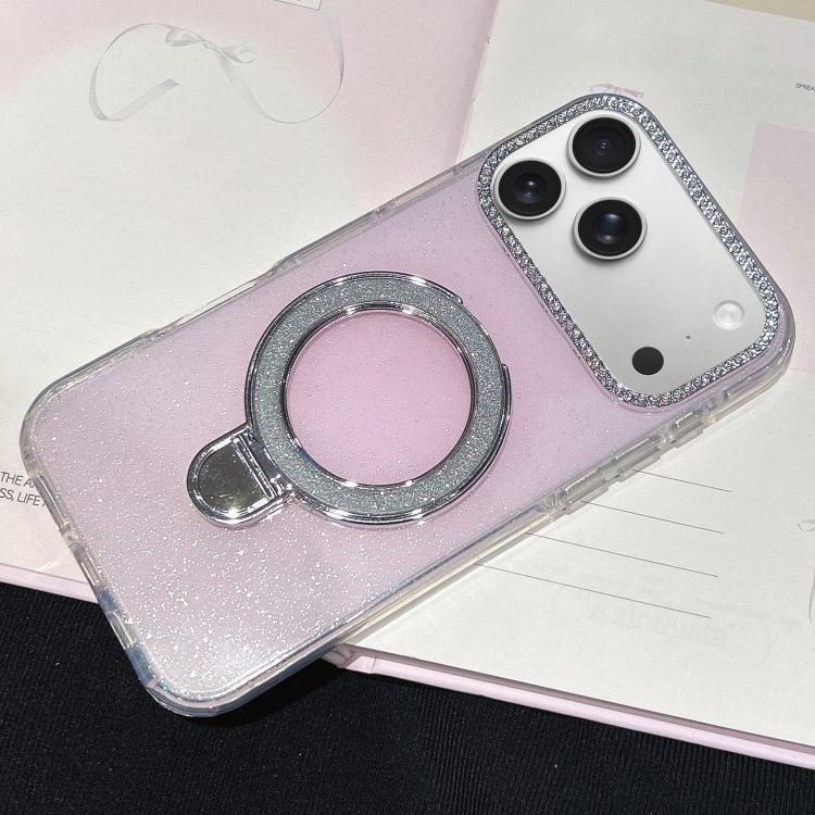 For iPhone 17 Pro Max Gradient Glitter Diamonds MagSafe Phone Case