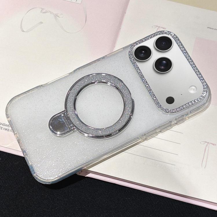 For iPhone 17 Pro Max Gradient Glitter Diamonds MagSafe Phone Case