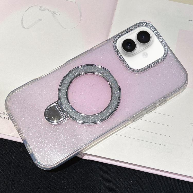 For iPhone 17 Gradient Glitter Diamonds MagSafe Phone Case