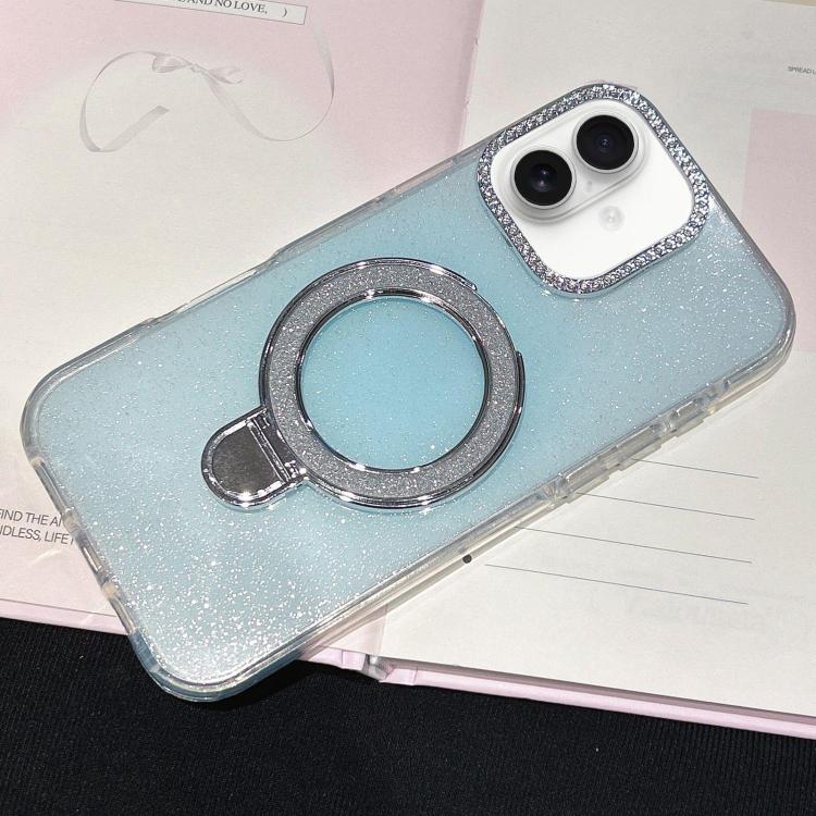 For iPhone 17 Gradient Glitter Diamonds MagSafe Phone Case
