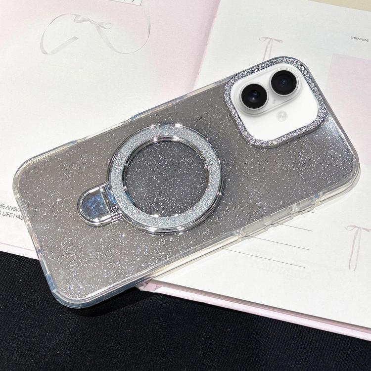 For iPhone 17 Gradient Glitter Diamonds MagSafe Phone Case