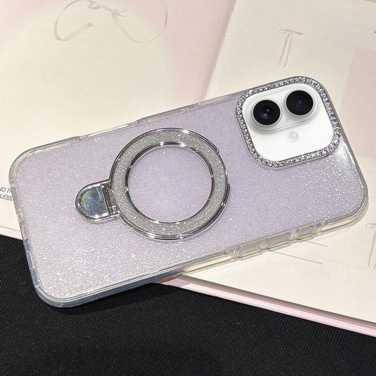 For iPhone 17 Gradient Glitter Diamonds MagSafe Phone Case