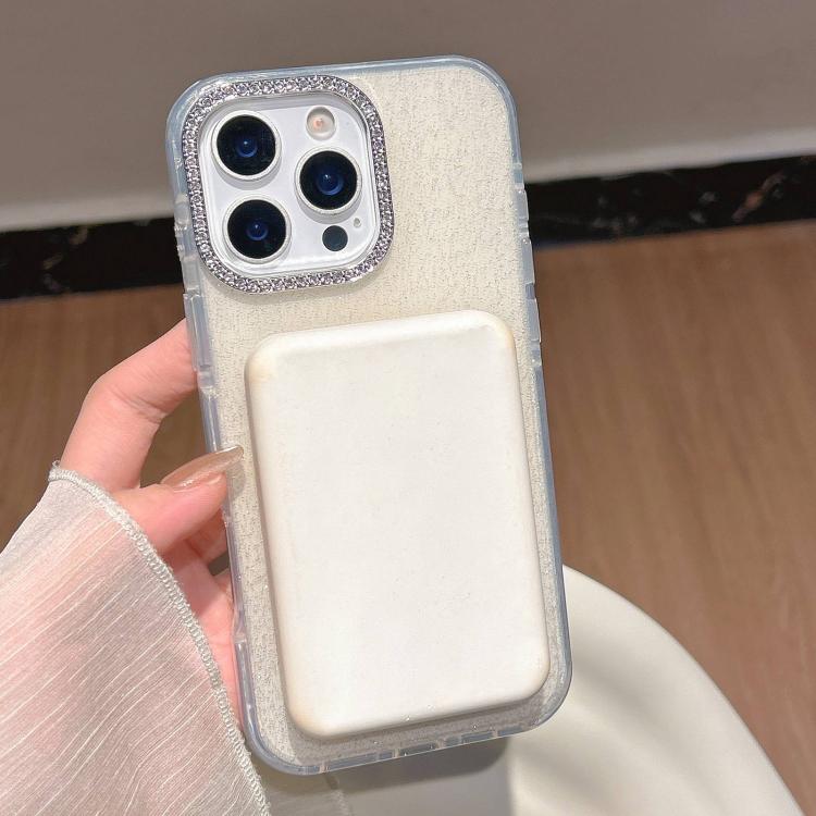 For iPhone 15 Plus Gradient Glitter Diamonds MagSafe Phone Case