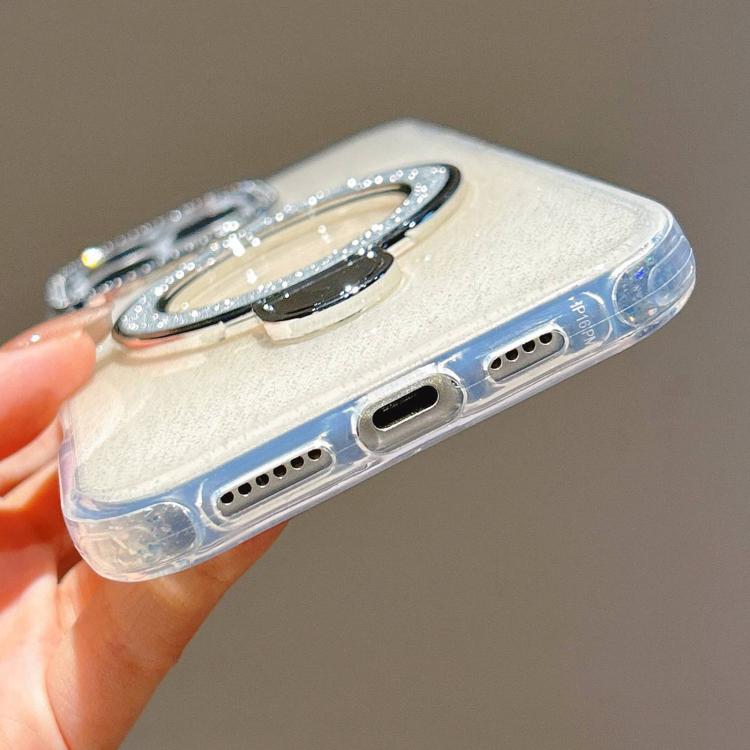 For iPhone 15 Plus Gradient Glitter Diamonds MagSafe Phone Case