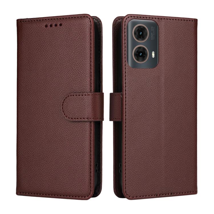 For Motorola Edge 50 Fusion / G96 5G Litchi Texture RFID Blocking 3-Card Wallet Leather Phone Case