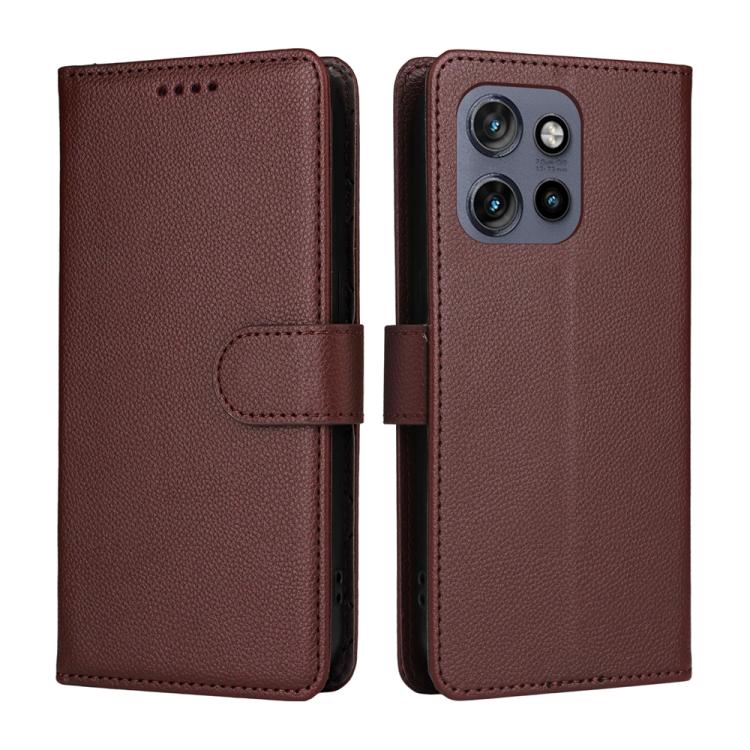 For Motorola Edge 50 Neo / ThinkPhone 25 Litchi Texture RFID Blocking 3-Card Wallet Leather Phone Case