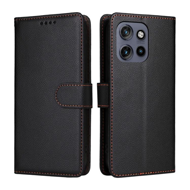 For Motorola Edge 50 Neo / ThinkPhone 25 Litchi Texture RFID Blocking 3-Card Wallet Leather Phone Case