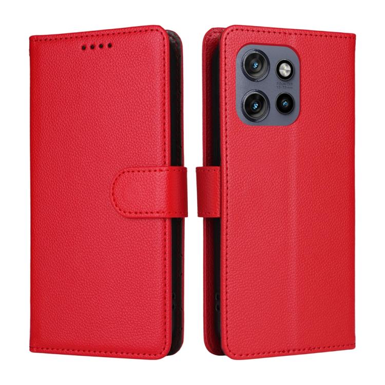 For Motorola Edge 50 Neo / ThinkPhone 25 Litchi Texture RFID Blocking 3-Card Wallet Leather Phone Case