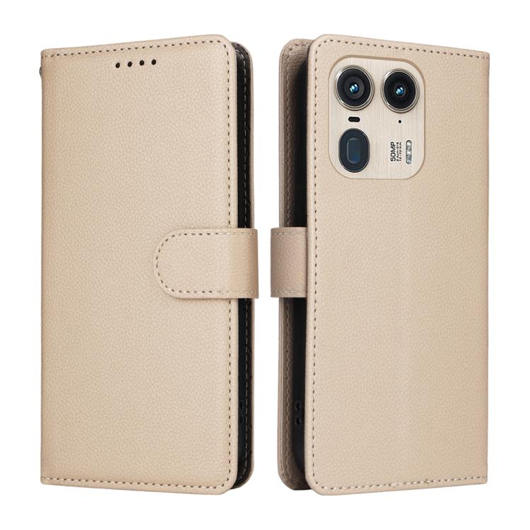 For Motorola Edge 50 Ultra / Moto X50 Ultra Litchi Texture RFID Blocking 3-Card Wallet Leather Phone Case